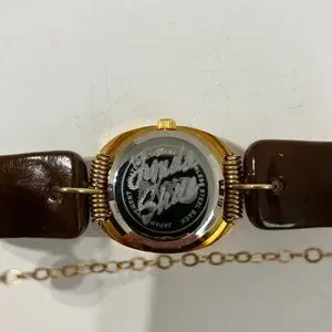 Mocha Brown Watch Fused Dichroic Glass Band Oval Gold Metal Ladies Wristwatch Time and Tru Women main image 4